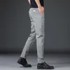 Pantalon d'été Hommes Stretch Slim Fit Taille élastique Formel Business Classique Coréen Mince Pantalon Casual Mâle Noir Gris 28 38 220719