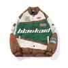 Chaquetas para hombres Streetwear Carta Imprimir Chaqueta de motocicleta Hombres Chaquetas Hombre Hip Hop Vintage Algodón Parejas Primavera Chaqueta de béisbol Abrigo unisex 220826