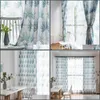 Занавес Drapes Blue Big Leals American Country Pastorlal Style Стиль Северное Европейское хлопок и белье Печатные шторы для гостиной капля де