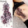 NXY tatouage temporaire violet Rose bijoux transfert d'eau autocollants femmes corps poitrine Art fille taille Bracelet Flash Tatoos fleur 0330