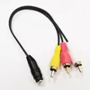 3.5MM Femelle Jack vers 3 RCA Mâle Audio Vidéo AV Cordon Adaptateur Câble 25CM/2PCS