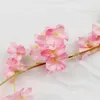 70 " / 1,8m Flores de cerejeira artificial Flores de seda Flores de seda Garland Plantas falsas para decoração de casamento em casa 100pcs / lote