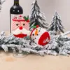 Noel Süslemeleri Şarap Cam Kapağı Noel Baba Kardan Adam Şişe Koruyucu Masa Ev Yemeği Partisi 2 Renkler