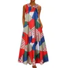 2020 Floral Print Boho Casual Long Dress Summerkläder för kvinnor V Neck Sexig av axel damer es plus size maxi 220402