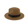 Vintage fedora män ull bred grim topp hatt witner höst för kvinna chapeau svart kyrka hatt bowler damer kvinnas jazzhattar 220506