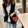 Вечерняя сумка роскошные дизайнерские женщины PU Heart Plound Crossbody Messenger для женской фирменной сети модных цепочек 0623