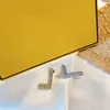 여성 고급 디자이너를위한 박스 디자이너 귀걸이가있는 금 귀걸이 F 이어링 크리스탈 스터드 이어링 웨딩 디자이너 Jewerlry D2206212Z