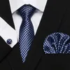 Fliege Herren-Krawatte, schwarz, solide Palid-Seide, klassische Krawatte, Einstecktuch, Manschettenknöpfe, Set für Männer, Business und Hochzeit, Party, 145, 7,5 cm Schleife