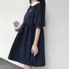 Вечеринка платья платья женщины Harajuku Лето с коротким рукавом Kawaii Sweet Girls Midi Holiday Chic A-Line Lake Loth Life Iff японцев