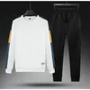 Mode Herren Trainingsanzug Herbst Casual Männer Hoodies Sets Patchwork Sweatshirt Jogginghose Männlich Sweatsuit Sportswear Set Große Größe 4XL 201128