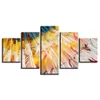 Modern Canvas Living Room Pictures Målar Väggkonstverk 5 Panel Feather Angel Wings HD Tryckt Modul Poster Home Decor