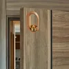 Objetos decorativos Figuras da porta de sucção de madeira sinistro de vento puro portão magnética da porta de refrigerador ímã de imagens de casa de inauguração Remin