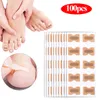 100pcs/zestaw Korekcję paznokci naklejki wrastające korytale paznokci Patche Paronychia Leczenie Odzyskiwanie korektor narzędzi pedicure