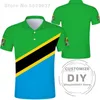 Tanzanya polo gömlek DIY ücretsiz özel yapım adı TZA polo gömlek Nation Flag TZ Tanzanya Swahili Ülke Baskı Po Metin Giyim 220702