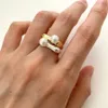 2024SS Korean version av 925 Sterling Silver Loe Ring Ins Opening Niche Design Pearl Simple Personality Fashion Jewelry Accessories