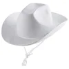 Bérets Couleurs massives légères chapeaux fedora pour femmes hommes de cowboy de tissu épais avec bord rasé jazz western sent hatsberets
