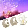 Strings Candles Lamp Wooden Moon Star Holiday Light Table Decoration Eid Mubarak Lighting Ramadan LightLED LED