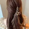 Femmes Barrettes métal griffes crabe épais cheveux accessoires anneau chaîne pinces à cheveux évider Hairgrip dames filles ornements