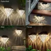 Luz de colector Solar inteligente con forma de diamante, iluminación de jardín impermeable para exteriores, decoración para valla, lámparas solares para porche, luz para camino de escaleras