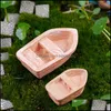Decora￧￵es de jardim P￡tio Home Home 2pc/Conjunto DIY Acess￳rios Resina Artesanato Modelo de barco de madeira retro Figura Toys Micro decorationGarden