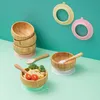 1set Silicone Baby Feeding Bowl Set Bamboo Spoon Baby Learning Rishes Suction Bowl Kids Toddler Assist Plate Children Table Seary 220512