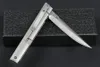 Nouveau R8126 Flipper Couteau Pliant D2 Satin Drop Point Lame CNC TC4 Titane Alliage Poignée Roulement À Billes EDC Couteaux De Poche