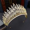 Headpieces luxurious Rhinestone Crystal Gold Wedding Big Crown Queen Bridal Women Beauty pageant Bridal Hair Jewelry Accessories Gift