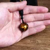 Hänge halsband Royal Tiger Eye pärlstav för kvinna naturlig överföring lycka till pärla halsband amulett rep kedja handgjorda juvelrypendant