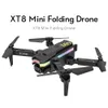 XT8 RC Çift Kameralı Mini Drone HD 4K WIFI FPV Sabit Yükseklik Fırçasız Motor RC Quadcopter Hediyeleri2261102