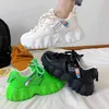 New Women Sneakers Breathable Mesh Casual Shoes Fashion Green Lace Up Women Vulcanized Shoes Platform Thick Gym Shoe Size42 G220629