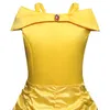 Cosplay Belle Princess Dress Girls Dresses for Beauty and the Beast Kids Party Clothing Stick Stick Crown Children 220707