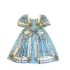 vestido de menina simples quadra imprimida celebridade temperamento saia princesa