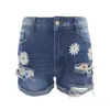 Summer Denim Shorts Fashion Ripped Jeans imprimé lâche Pantalon féminin de rue décontracté 220509