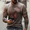 Été rue mode cartes à jouer treillis carré A 3D t-shirt hommes grande taille décontracté court pull ample t-shirt 220607