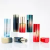 Empty Packing Bottle 12.1mm DIY Top Grade Lipstick Tube Jet Plating Very Creative Gradient Green Blue Pink Portable Refillable Cosmetic Packaging Container