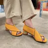 Luxury Summer Shoes Women Stretch Fabric Chunky Heels Gladiator Sandaler Cross-bundna väver Sandalias Open-Toes Designerskor