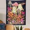 Parede de cogumelo psicodélico pendurado na decoração boho decoração de pano de tapeçarias hippie mandala decoração tapiz mural j220804