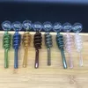 Multi-colors Glass Pipes Curved Oil Burners About 14cm length 30mm Diameter Good Airflow Smoking Pipe