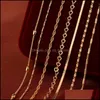 Cadenas Collar de cadena de oro para colgante Diy Cuerda trenzada de cobre chapada al por mayor Joyería Beautifly Entrega de gota 2021 Collares Colgante Dhjul