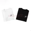 디자이너 편지 인쇄 티셔츠 패션 다채로운 꽃잎 인쇄 티셔츠 고품질 통기성 커플 의류 S-2XL
