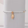 2PCS/Ustaw przezroczyste kostki z koralikami dla kobiet czeska lina kamienna boso stóp łańcuch letni biżuteria akcesoria