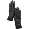 Five Fingers Luves Winter Ladies Wrist Fashion Sheepskin preto quente couro genuíno acionando o dedo frio acessório