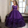 2022 Pageant Çocuklar İçin Gece Elbise Çocuklar İçin Kostüm Kabarık Dantel Prenses Elbiseler Vestido Çiçek Kızlar Gelinlik Zarif Y220510