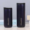 Water Bottles Korean-style creative coffee cup outdoor portable double-layer leak-proof young men and women thermos cup car