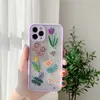 Fleur Téléphone étuis pour iphone 13 12 11 Pro XS MAX XR X 6 6S 7 8 Plus 8plus Téléphones Portables Floral Doux Tpu Couverture