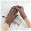 Five Fingers Gloves Mittens Hats Scarves Fashion Accessories Women Summer Spring Thin Dot Anti-Uv Short Driving High Elastic Etiquette Gl