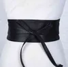 Wiipu Womens Fashion Leather Obi Style Wide Weist Band Belto8m2