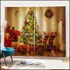 Curtain Drapes Custom 3D Christmas Tree Curtains For Living Room Bedroom Home Decor Sock Design Cortinas Drop Delivery 2021 Deco El Suppli