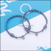 Charm Armbänder Schmuck 2 stücke Paar Magnetische Anziehung Ball Armband Freundschaft Rot Schwarz Seil Männer und Frauen Geschenk Drop Lieferung 2021 Ylkfe