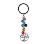 Party Favor Färgglada Beaded Keychain Tassel Keychain Pendant Yoga Energy Stone Key Chain Car Bag Dekoration Keyring RRF14295